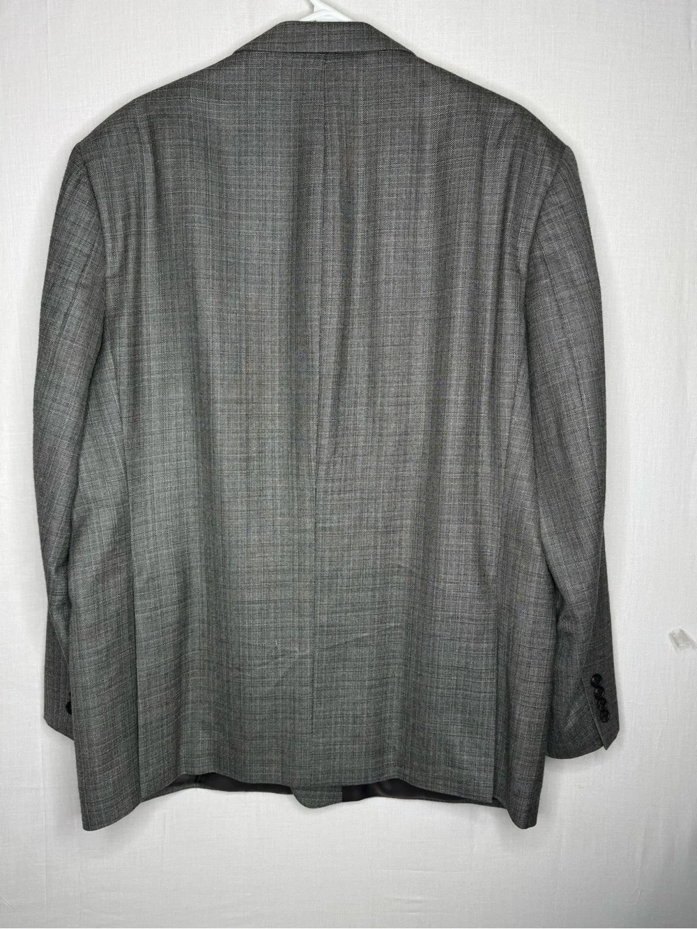 Ralph Lauren Mens Silk Wool Suit Coat Blazer 46R Gray Tonal Subtle Windowpane